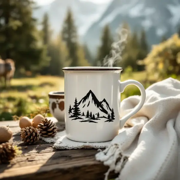 Emaillebecher „Bergzeit“